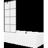 Mexen Cube cadă dreptunghiulară de 180 x 80 cm cu panouri si paravan cu 1 aripă 80 cm, Model negru - 550518080X9508007077