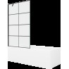 Mexen Cubik cadă dreptunghiulară de 150 x 70 cm cu panouri si paravan cu 1 aripă 100 cm, Model negru - 550315070X9510007077