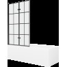 Mexen Cubik cadă dreptunghiulară de 150 x 70 cm cu panouri si paravan cu 2 aripi 100 cm, Model negru - 550315070X9210027077