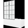 Mexen Cubik cadă dreptunghiulară de 150 x 70 cm cu panouri si paravan cu 2 aripi 120 cm, Model negru - 550315070X9212027077