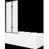 Mexen Cubik cadă dreptunghiulară de 170 x 70 cm cu panouri si paravan cu 2 aripi 80 cm, Model negru - 550317070X9208027070