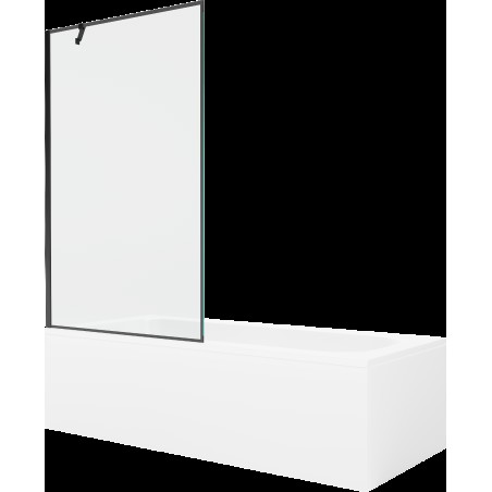 Mexen Vega cadă dreptunghiulară de 150 x 70 cm cu panouri si paravan cu 1 aripă 100 cm, Model negru - 550115070X9510007070