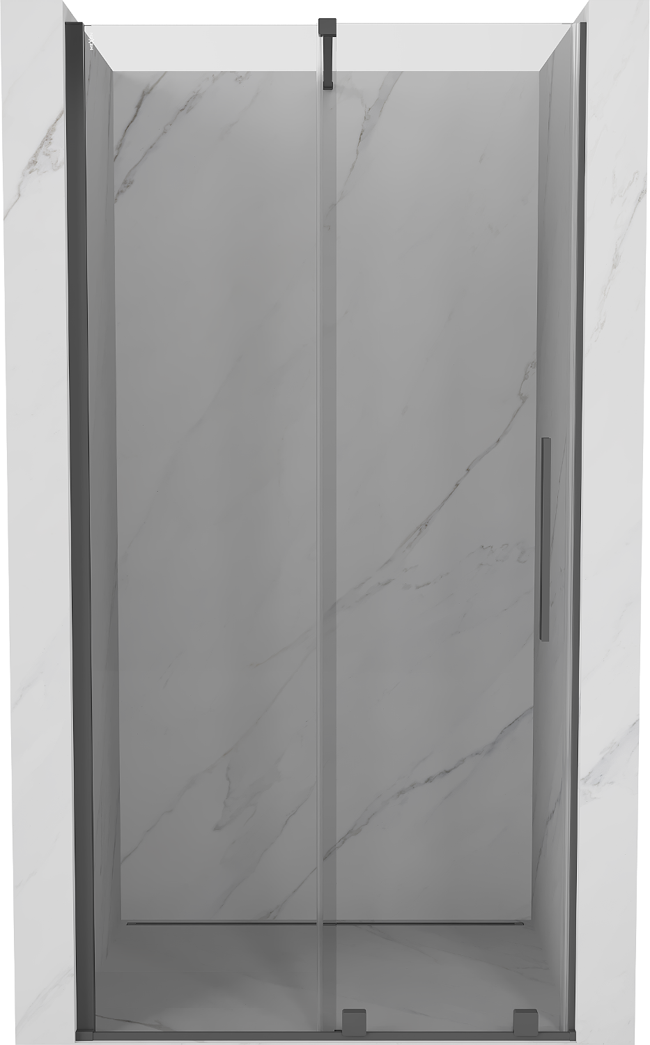 Mexen Velar ușă de duș culisantă 120 cm, transparent, gun gray cu aspect periat - 871-120-000-01-66