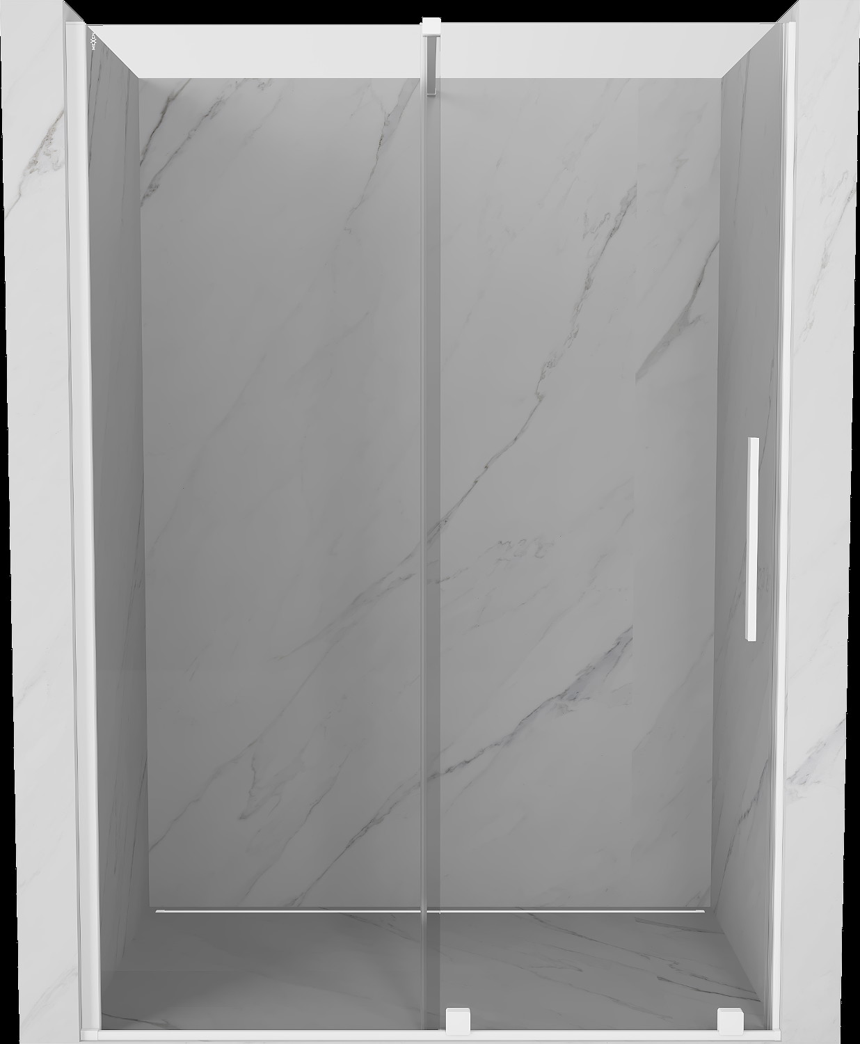 Mexen Velar ușă de duș culisantă 130 cm, transparent, albă - 871-130-000-01-20