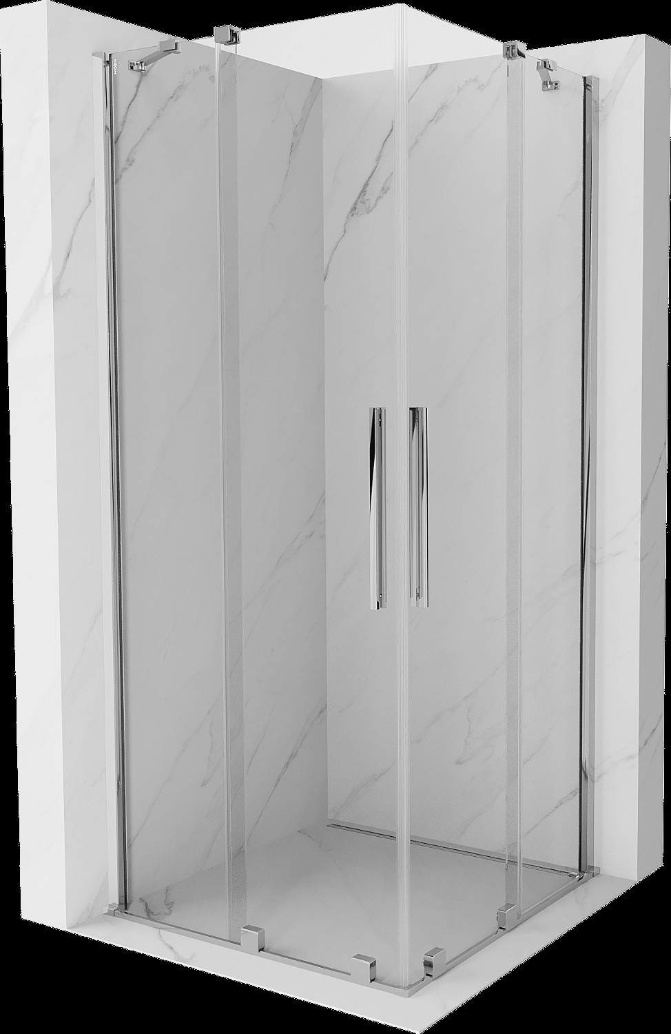 Mexen Velar Duo cabină de duș extensibilă 90 x 90 cm, transparent, Crom - 871-090-090-02-01