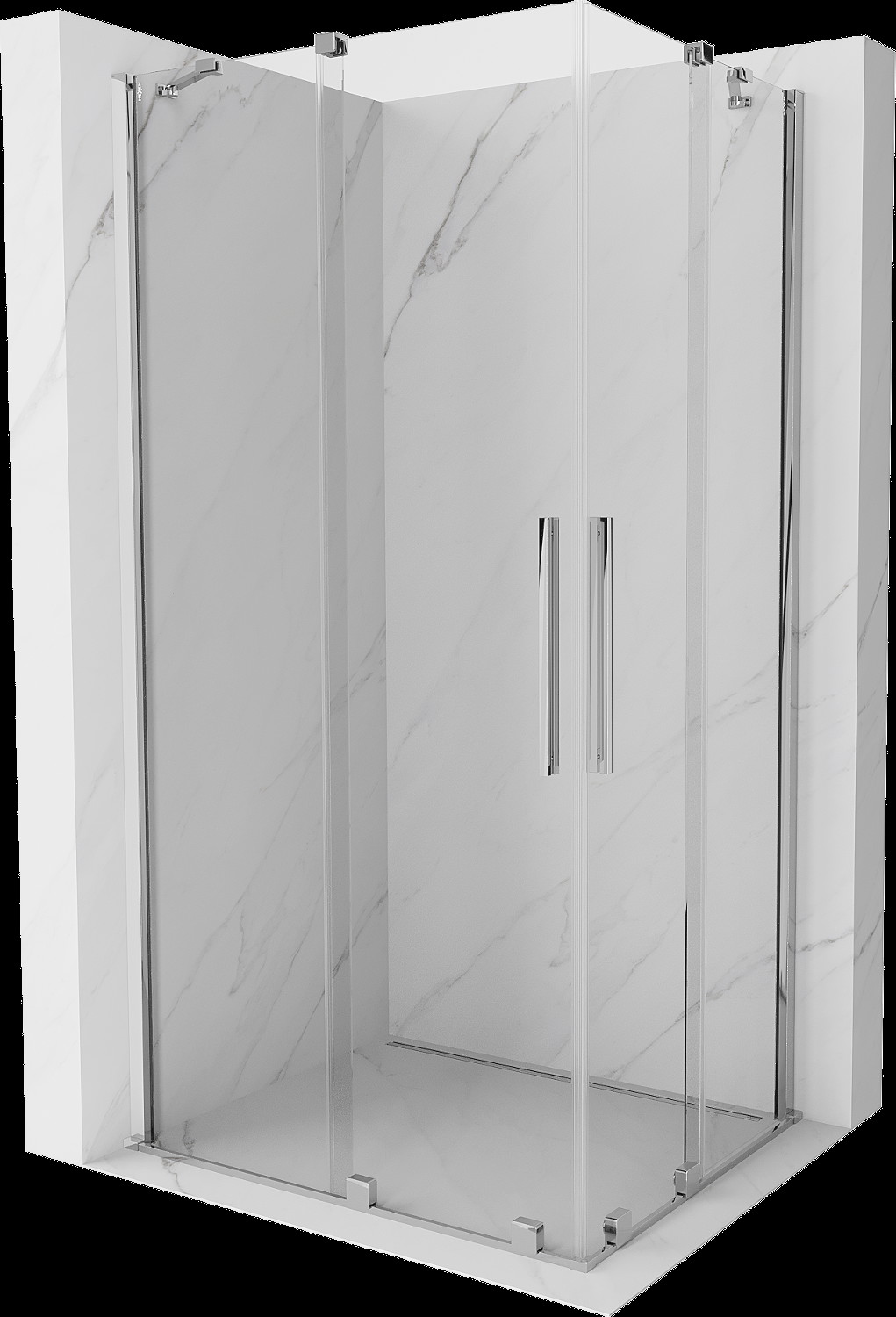 Mexen Velar Duo cabină de duș extensibilă 90 x 80 cm, transparent, Crom - 871-090-080-02-01