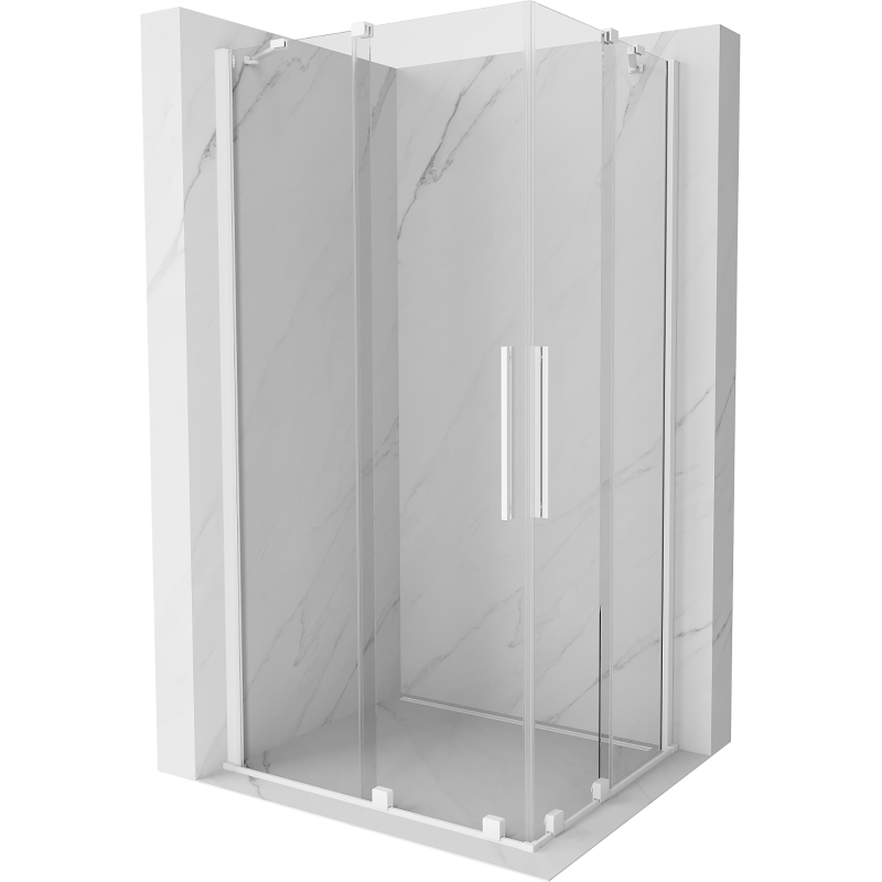 Mexen Velar Duo cabină de duș extensibilă 100 x 90 cm, transparent, albă - 871-100-090-02-20