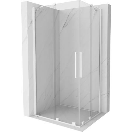 Mexen Velar Duo cabină de duș extensibilă 100 x 90 cm, transparent, albă - 871-100-090-02-20