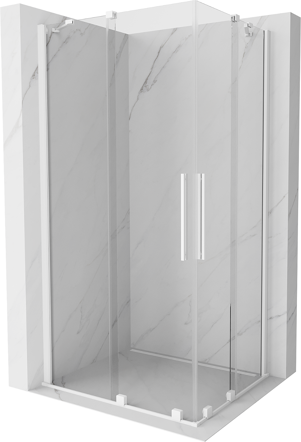 Mexen Velar Duo cabină de duș extensibilă 100 x 90 cm, transparent, albă - 871-100-090-02-20