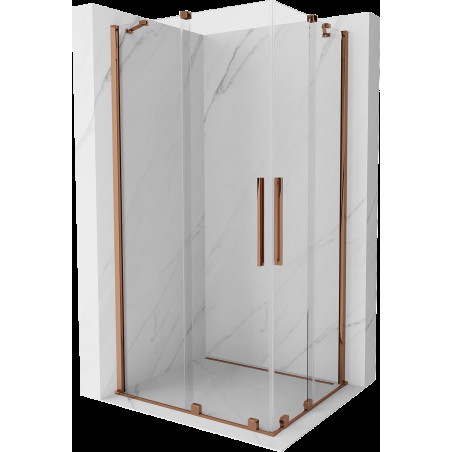 Mexen Velar Duo cabină de duș extensibilă 90 x 80 cm, transparent, Roz-auriu - 871-090-080-02-60