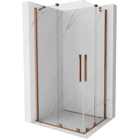 Mexen Velar Duo cabină de duș extensibilă 100 x 90 cm, transparent, Roz-auriu - 871-100-090-02-60