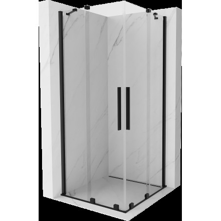 Mexen Velar Duo cabină de duș extensibilă 80 x 80 cm, transparent, neagră - 871-080-080-02-70