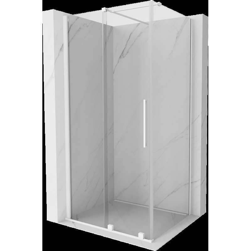 Mexen Velar cabină de duș extensibilă 90 x 100 cm, transparent, albă - 871-090-100-01-20