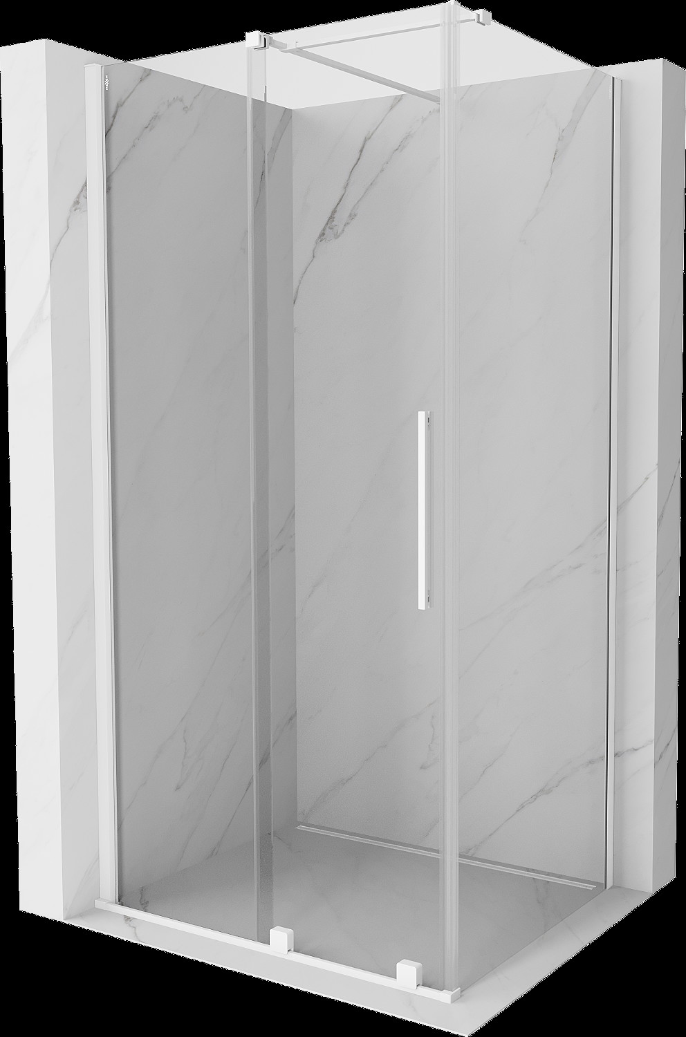 Mexen Velar cabină de duș extensibilă 110 x 75 cm, transparent, albă - 871-110-075-01-20