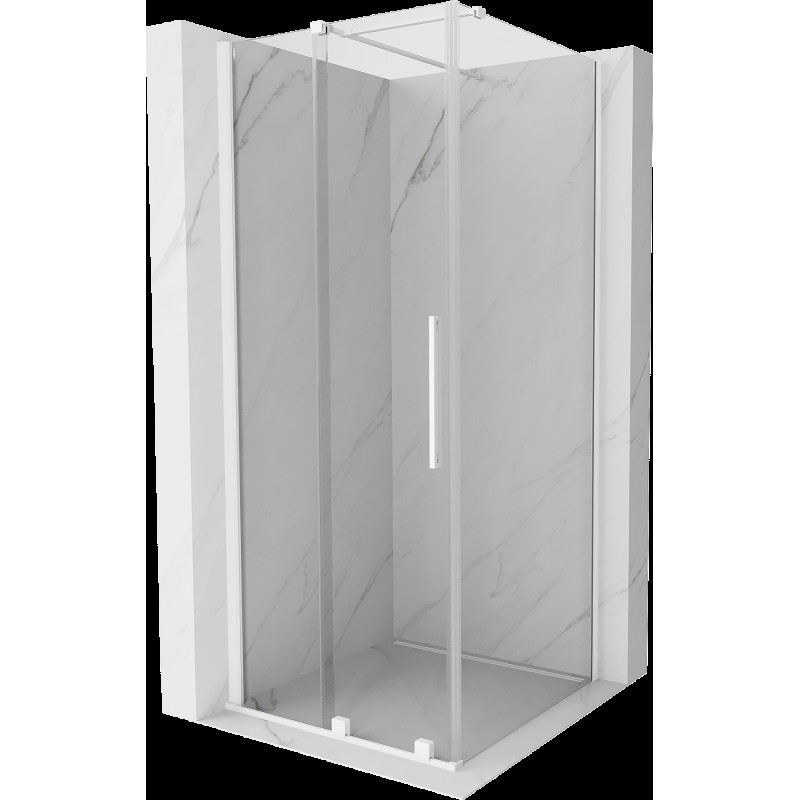 Mexen Velar cabină de duș extensibilă 100 x 100 cm, transparent, albă - 871-100-100-01-20