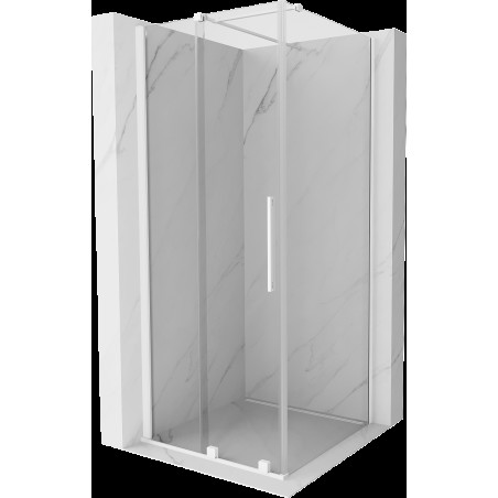 Mexen Velar cabină de duș extensibilă 100 x 100 cm, transparent, albă - 871-100-100-01-20