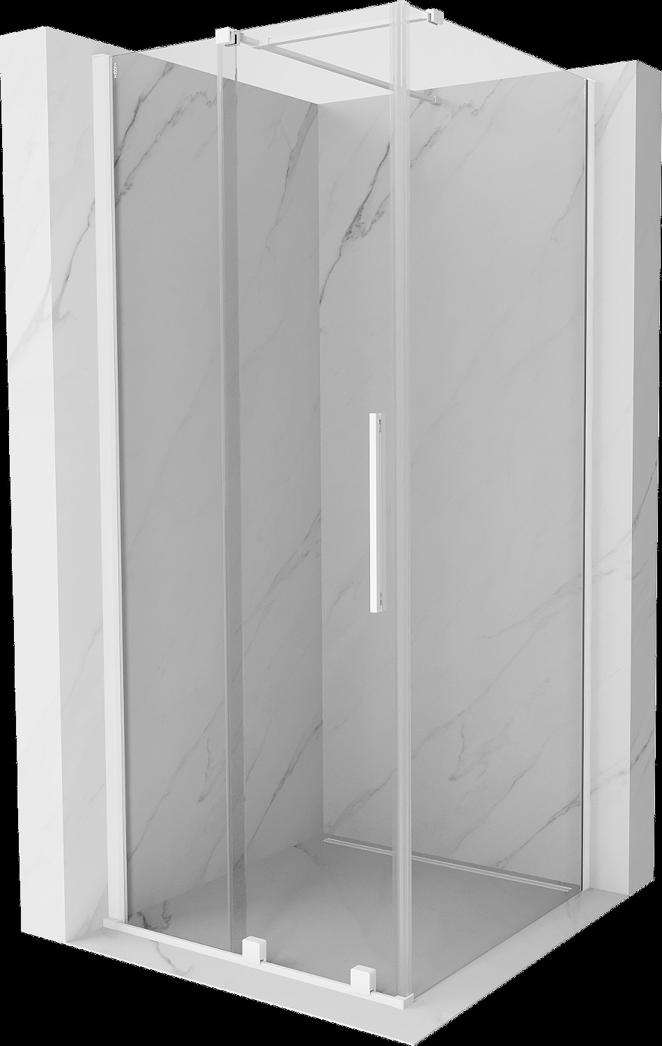 Mexen Velar cabină de duș extensibilă 110 x 110 cm, transparent, albă - 871-110-110-01-20