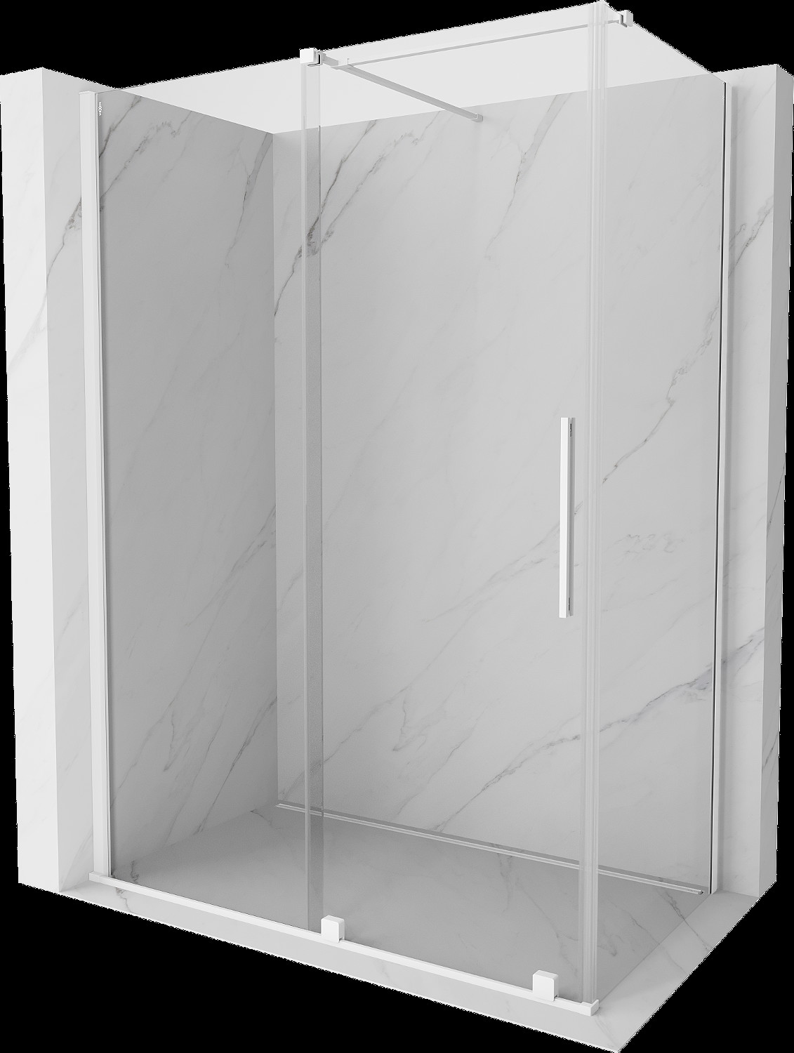 Mexen Velar cabină de duș extensibilă 150 x 80 cm, transparent, albă - 871-150-080-01-20