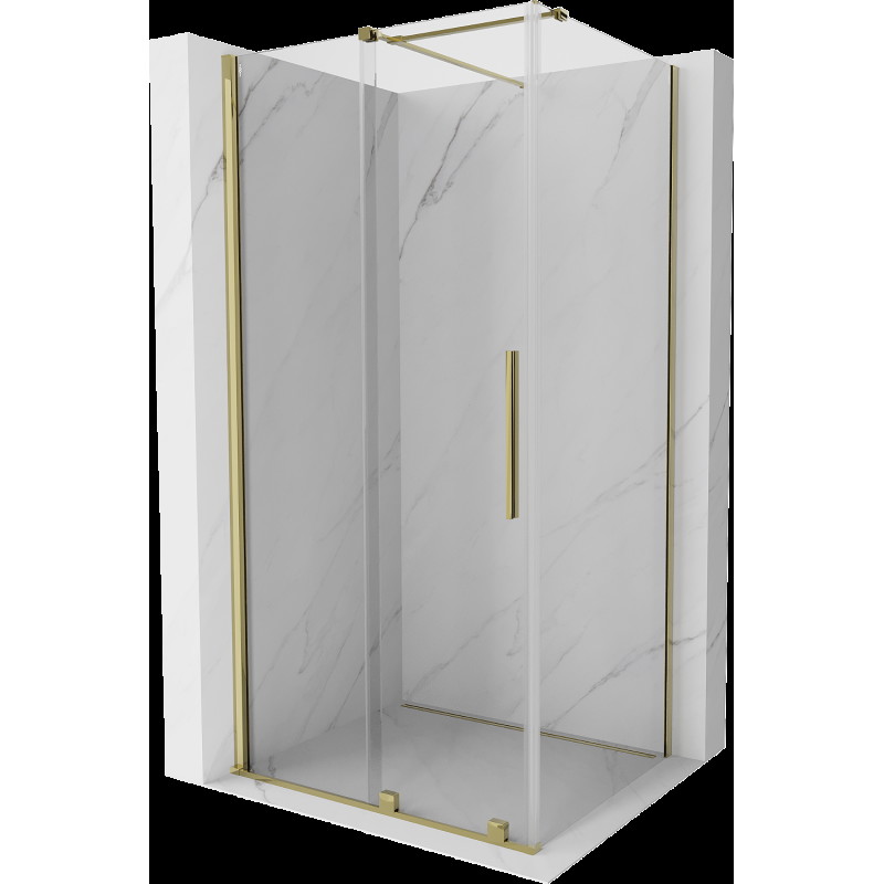 Mexen Velar cabină de duș extensibilă 100 x 90 cm, transparent, aurie - 871-100-090-01-50