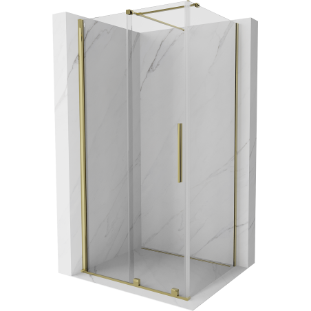 Mexen Velar cabină de duș extensibilă 150 x 100 cm, transparent, aurie - 871-150-100-01-50