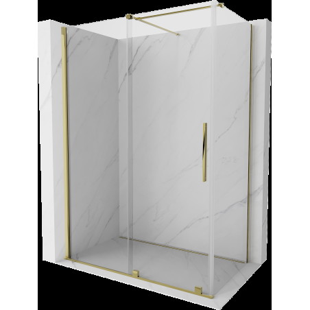 Mexen Velar cabină de duș extensibilă 140 x 75 cm, transparent, aurie - 871-140-075-01-50