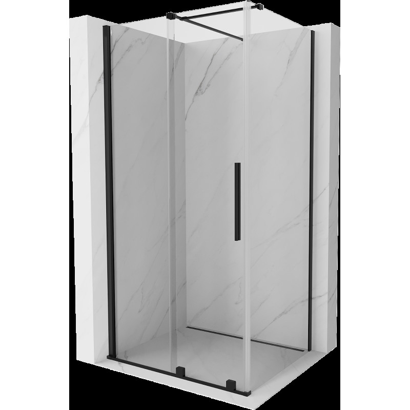 Mexen Velar cabină de duș extensibilă 90 x 80 cm, transparent, neagră - 871-090-080-01-70