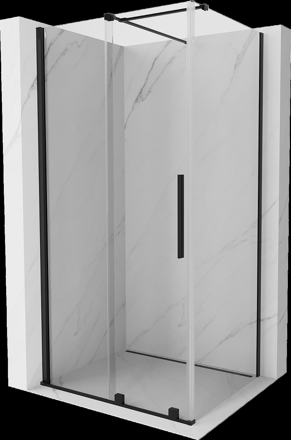 Mexen Velar cabină de duș extensibilă 100 x 85 cm, transparent, neagră - 871-100-085-01-70