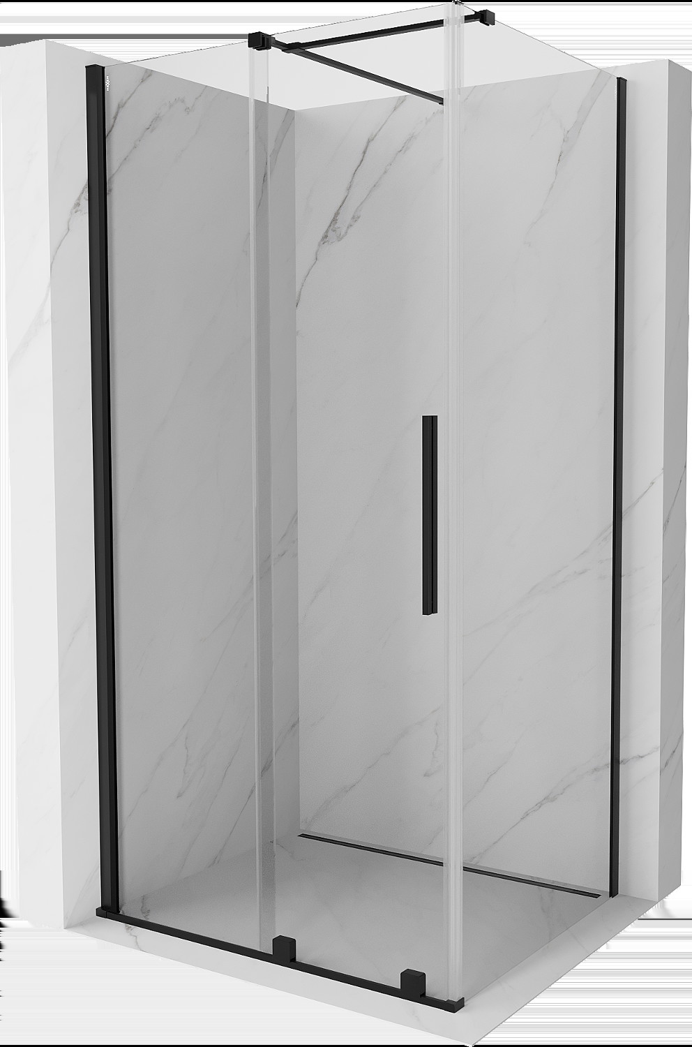 Mexen Velar cabină de duș extensibilă 120 x 70 cm, transparent, neagră - 871-120-070-01-70