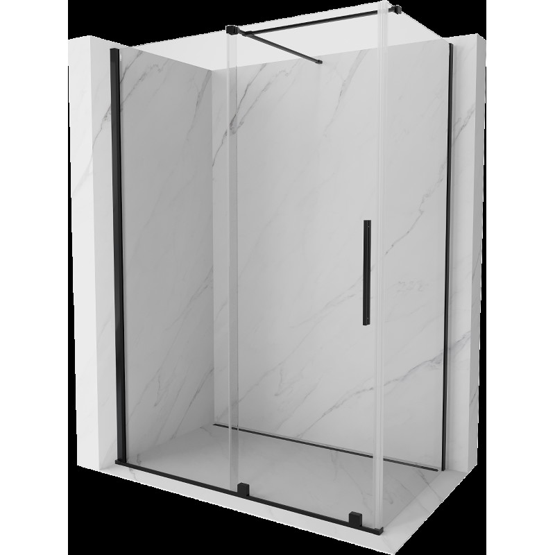 Mexen Velar cabină de duș extensibilă 130 x 75 cm, transparent, neagră - 871-130-075-01-70