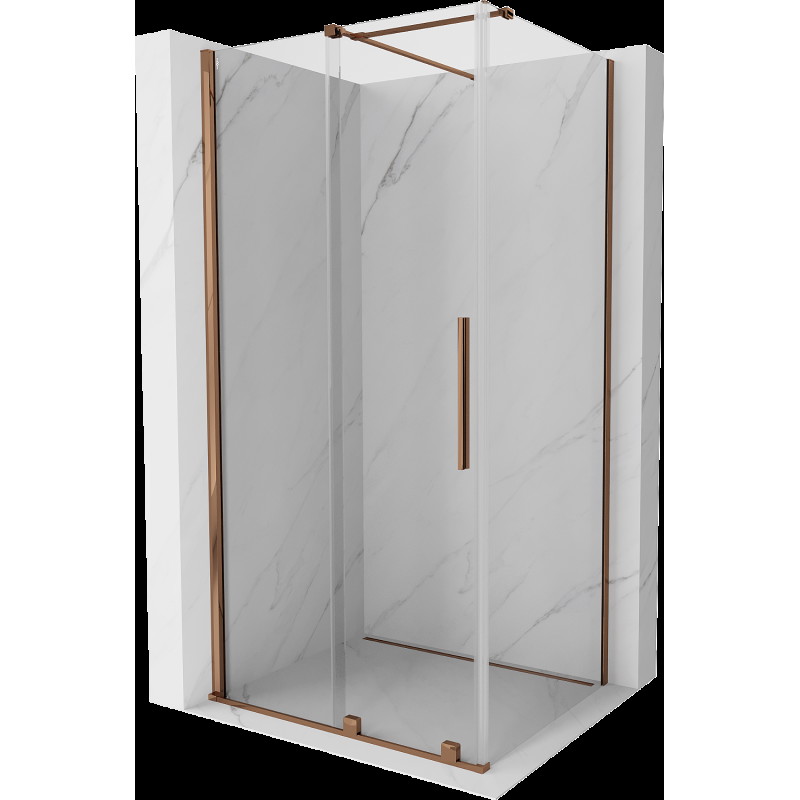 Mexen Velar cabină de duș extensibilă 90 x 75 cm, transparent, Roz-auriu - 871-090-075-01-60