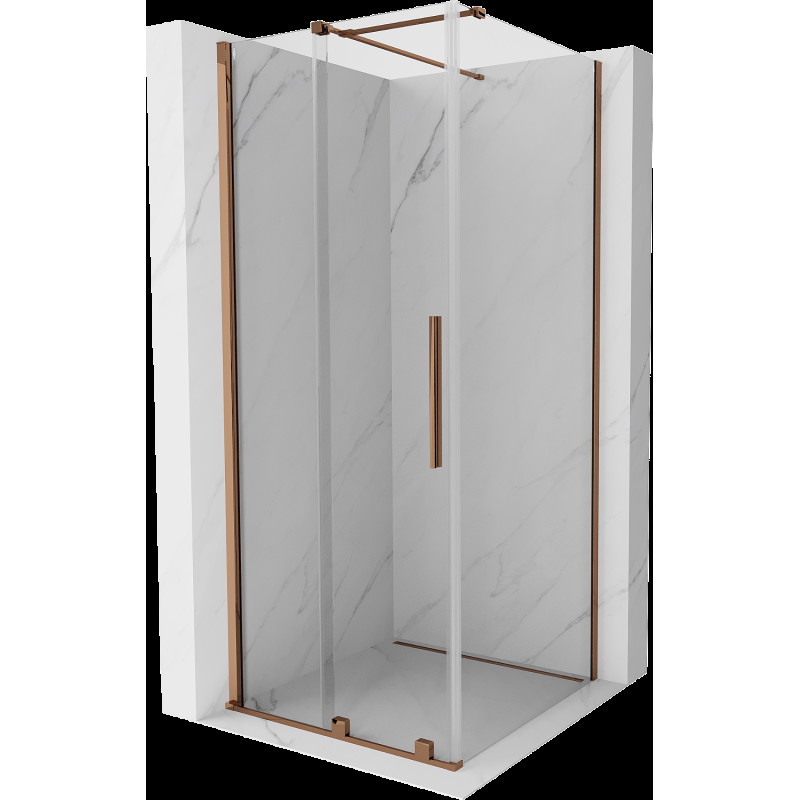 Mexen Velar cabină de duș extensibilă 90 x 90 cm, transparent, Roz-auriu - 871-090-090-01-60