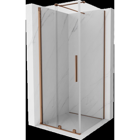 Mexen Velar cabină de duș extensibilă 110 x 110 cm, transparent, Roz-auriu - 871-110-110-01-60