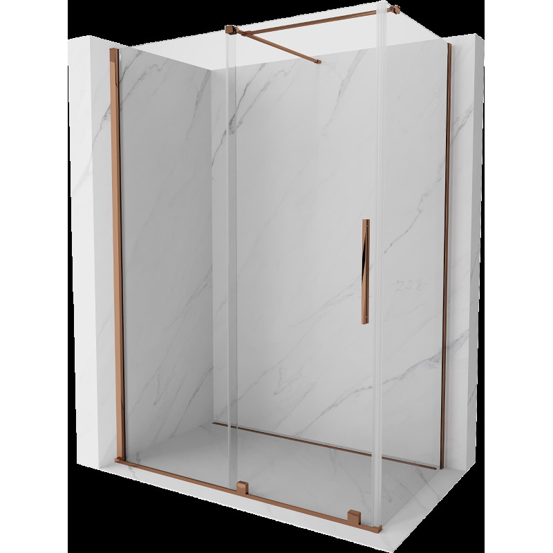 Mexen Velar cabină de duș extensibilă 130 x 75 cm, transparent, Roz-auriu - 871-130-075-01-60