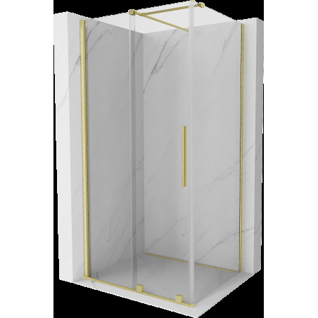 Mexen Velar cabină de duș extensibilă 90 x 80 cm, transparent, auriu cu aspect periat - 871-090-080-01-55