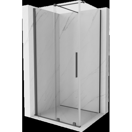 Mexen Velar cabină de duș extensibilă 90 x 85 cm, transparent, gun gray cu aspect periat - 871-090-085-01-66