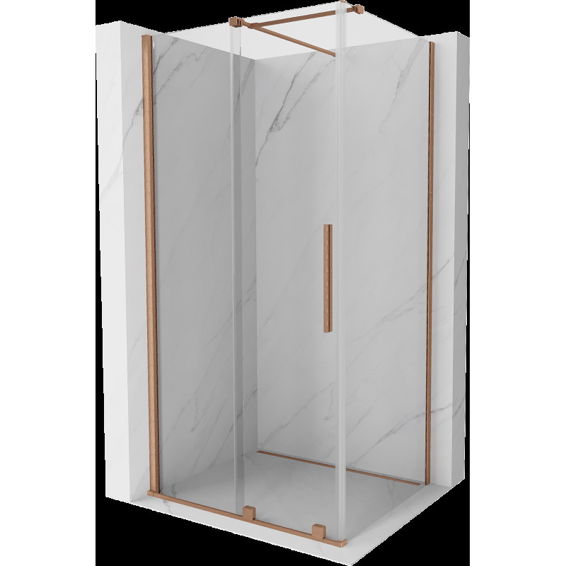 Mexen Velar cabină de duș extensibilă 90 x 70 cm, transparent, Cupru cu aspect periat - 871-090-070-01-65