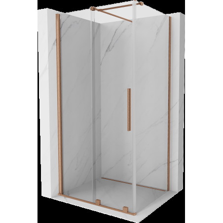 Mexen Velar cabină de duș extensibilă 90 x 75 cm, transparent, Cupru cu aspect periat - 871-090-075-01-65