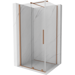 Mexen Velar cabină de duș extensibilă 90 x 120 cm, transparent, Cupru cu aspect periat - 871-090-120-01-65