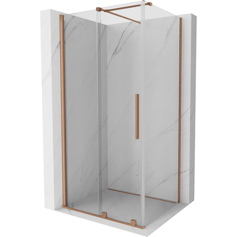 Mexen Velar cabină de duș extensibilă 110 x 90 cm, transparent, Cupru cu aspect periat - 871-110-090-01-65