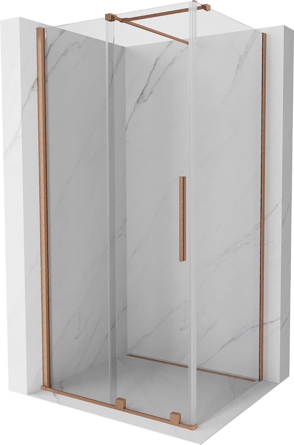 Mexen Velar cabină de duș extensibilă 110 x 90 cm, transparent, Cupru cu aspect periat - 871-110-090-01-65