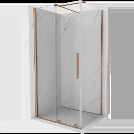 Mexen Velar cabină de duș extensibilă 130 x 85 cm, transparent, Cupru cu aspect periat - 871-130-085-01-65