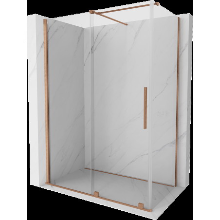 Mexen Velar cabină de duș extensibilă 140 x 70 cm, transparent, Cupru cu aspect periat - 871-140-070-01-65