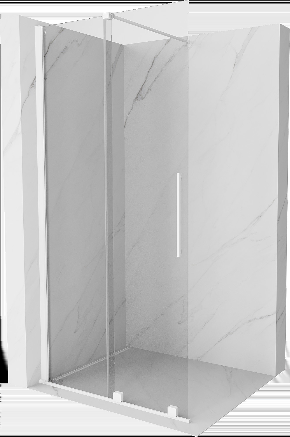 Mexen Velar perete de duș extensibil Walk-in 120 x 200 cm, transparent 8 mm, alb - 871-120-000-03-20