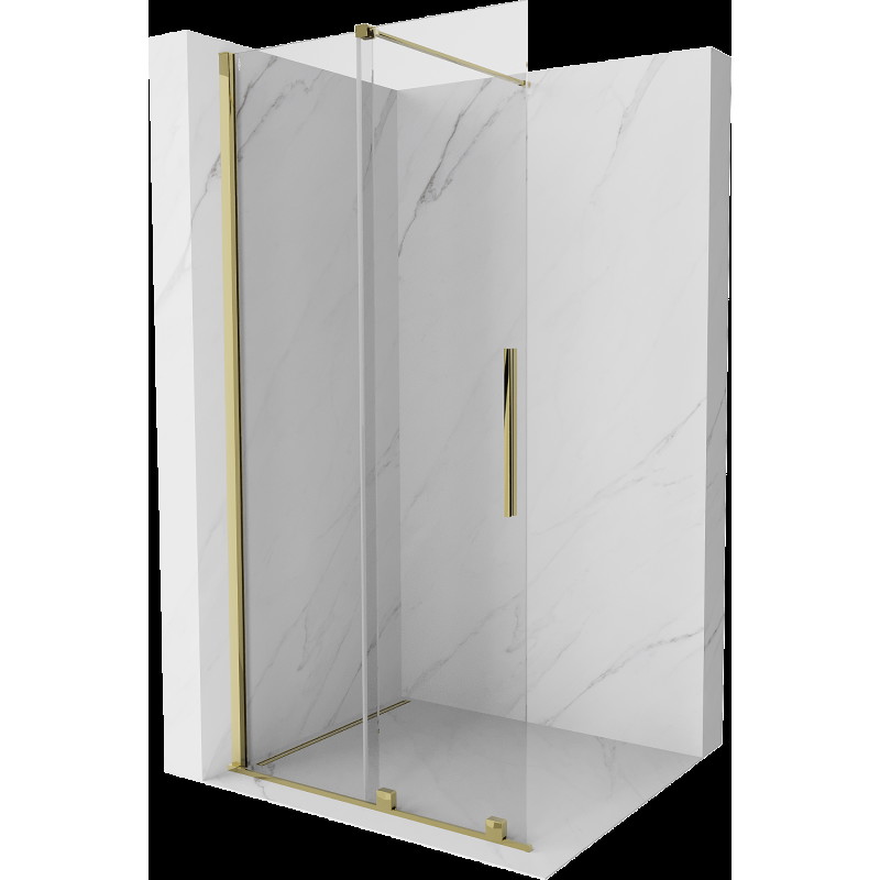 Mexen Velar perete de duș glisant Walk-in 75 x 200 cm, transparent 8 mm, aurie - 871-075-000-03-50