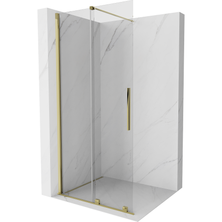 Mexen Velar panou de duș glisant Walk-in 90 x 200 cm, sticlă transparentă 8 mm, aurie - 871-090-000-03-50