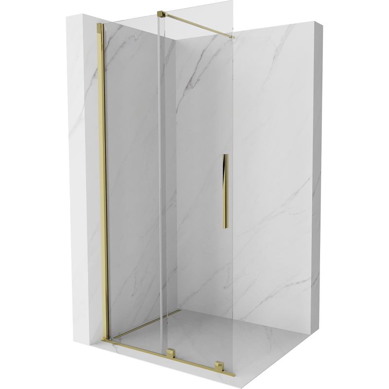 Mexen Velar perete dus extensibil Walk-in 100 x 200 cm, transparent 8 mm, aurie - 871-100-000-03-50