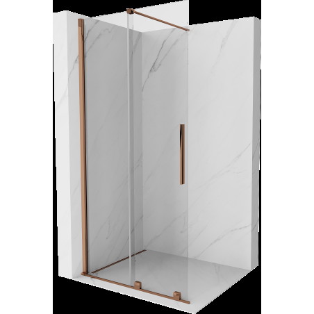 Mexen Velar perete de duș extensibil Walk-in 70 x 200 cm, transparent 8 mm, aur roz - 871-070-000-03-60