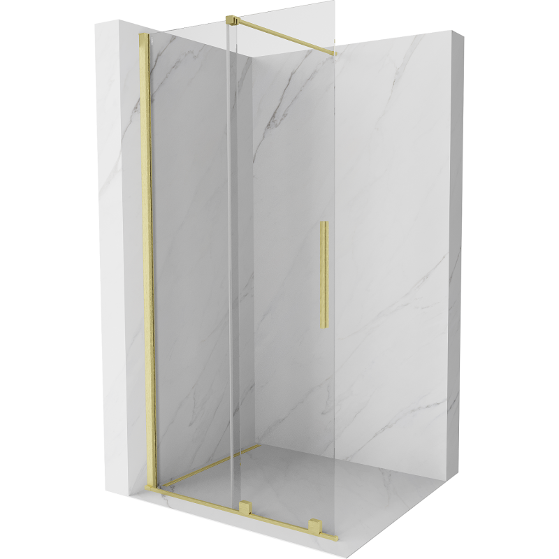 Mexen Velar paravan de duș glisant Walk-in 110 x 200 cm, transparent 8 mm, aur periat - 871-110-000-03-55