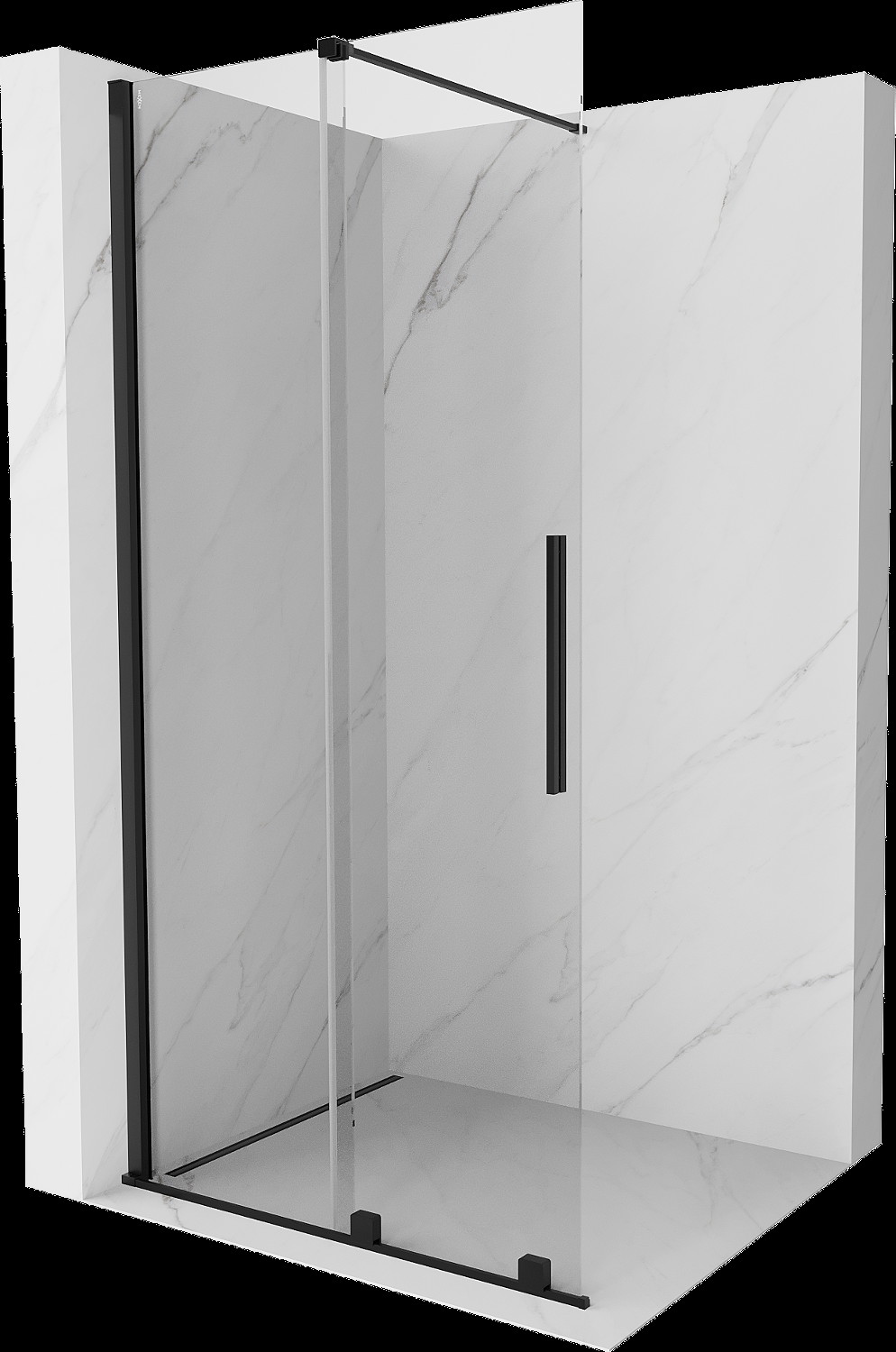 Mexen Velar perete de duș extensibil Walk-in 70 x 200 cm, transparent 8 mm, negru - 871-070-000-03-70