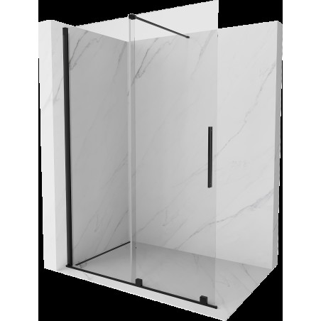 Mexen Velar perete de duș pliabil Walk-in 140 x 200 cm, transparent 8 mm, negru - 871-140-000-03-70